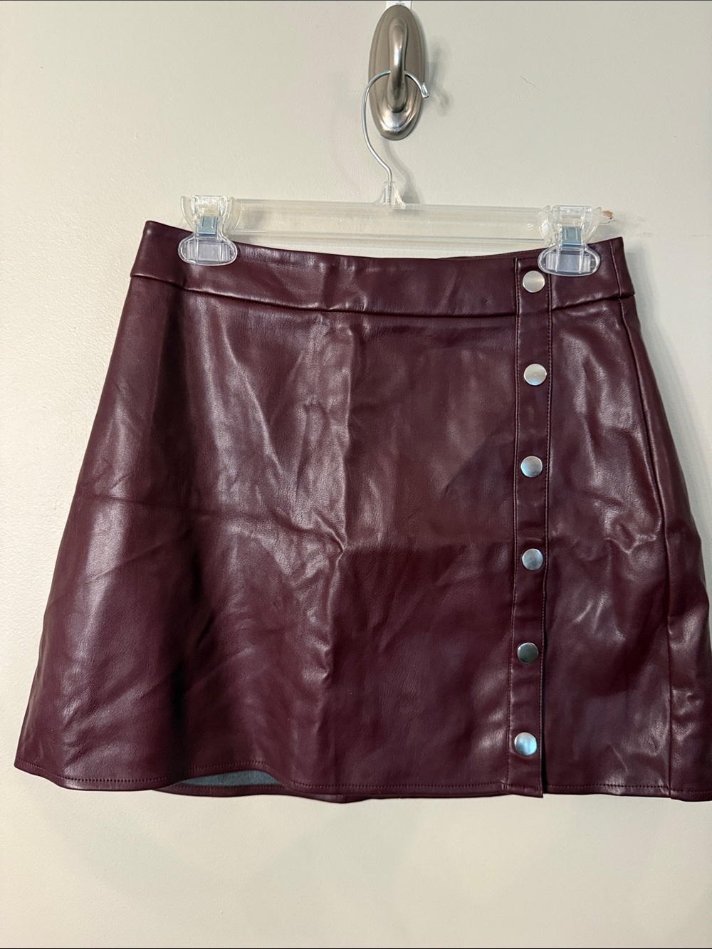 Bar III Burgundy/Wine Faux Leather Bustier and Skirt SET - Picture 6 of 8